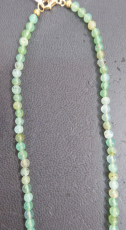 Chrysopras Kugelketten Collier 4 mm