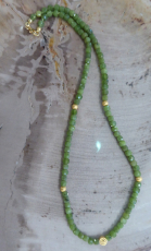 Nephrit Double Collier 4 x 4 x 4 mm