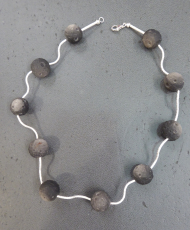 Planeten Silberobsidian Collier