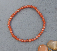 Karneol Armband, 4mm, erhitzt