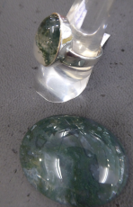Moosachat Cabochon 30 x 40 mm AAAA