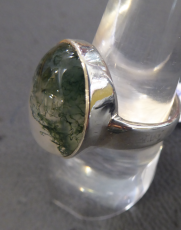 Moosachat Ring 12 x 17 mm AAA