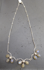 Labradorit Silbercollier