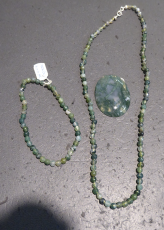 Moosachat 4 mm Kette , facettiert