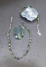 Moosachat 4 mm Kette , facettiert