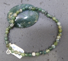 Moosachat 4 mm fac. Armband