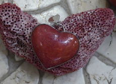Korallen Herz Anhänger