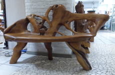 Teak Wurzelholz Bank "FRIEDA"