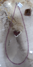 Rubelith Kette , rosa Turmalin 2 x 2 mm fac.