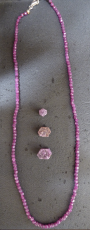 Rubin Kette 3 x 3 x 3 mm Würfel Natur