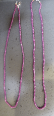 Rubin Kette 3 x 3 x 3 mm Würfel Natur