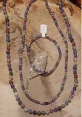 Tanzanit-Turmalin Kette, 4 mm