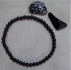 Onyx, 4 mm Armband, glanz