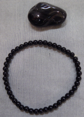 Obsidian- Rauch , schwarz 4 mm Armband