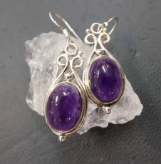 Amethyst Ohrring 10 x 14 mm Cab.