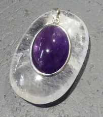 Amethyst Silberanhänger, Cab.