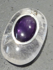 Amethyst Silberanhänger, Cab. extra dunkel AAAA