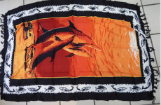 Sarong Delfin Batik Design orange oder Blau