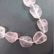 Rosenquarz Collier , &quote;Scheibe &quote;