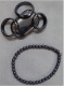 Hämatit Armband 4 mm mit Hämatit Ringen
