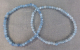 Aquamarin 2x2 mm Collier, doppelreihig