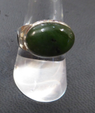 Nephrit Jade Ring, oval quer