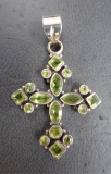 Peridot Kreuz Silber