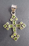 Peridot Kreuz Silber