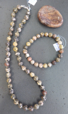 Ryolith Kette  08 /46 cm     Leoparden-Fell- Jaspis od. Pop-Jaspis