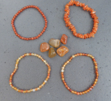 Karneol Armband, 4mm, erhitzt