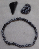 Schneeflocken Obsidian Armband, 4 mm