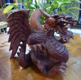 Drache, Holz Suar,  20 cm mit Flügel