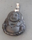 chin. Buddha Anhänger Obsidian